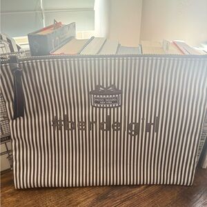 Henri Bendel Black and White Striped pouch